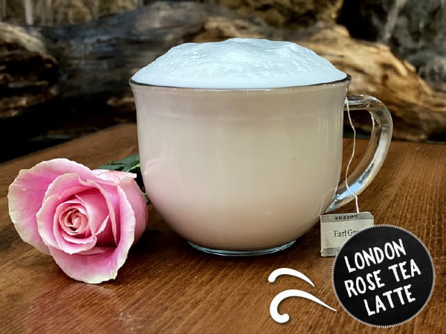 rose tea latte